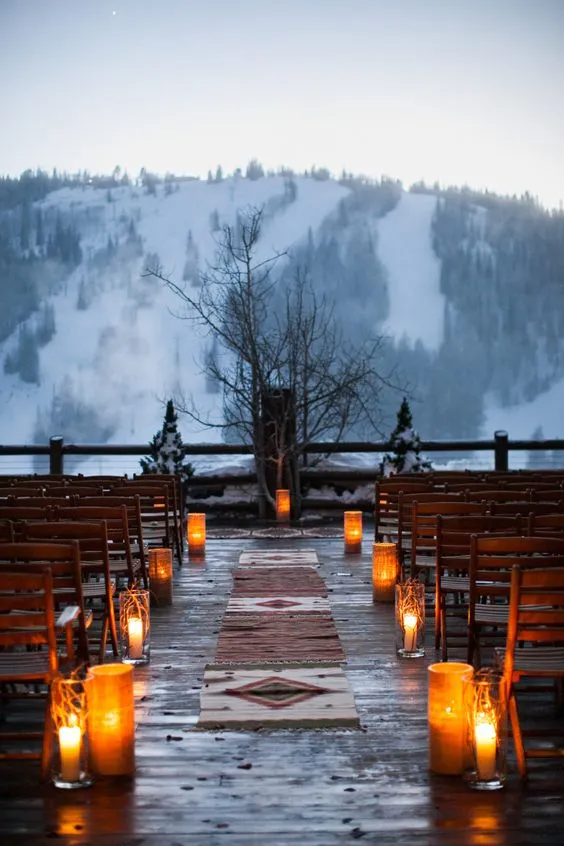 décoration mariage en hiver avec bougies